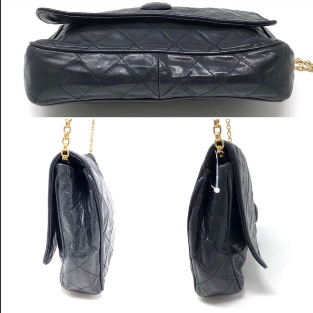 Auth CHANEL Matelasse Lambskin Chain Crossbody - Picture 4 of 8